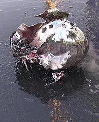 Silver raku fish by AJ Castelo - straight from the kiln