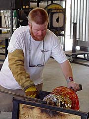 Christian Guenther putting finishing touches on a Firefall Bowl