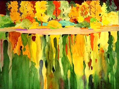 Merced Reflections - Watercolor by Patricia Allen
