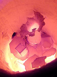A kiln load immediately before reduction.  HOT! HOT!