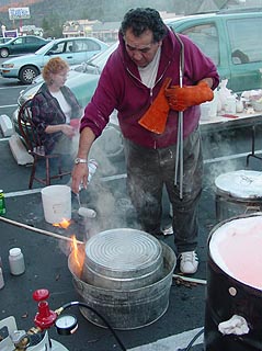 AJ putting out flames during reduction